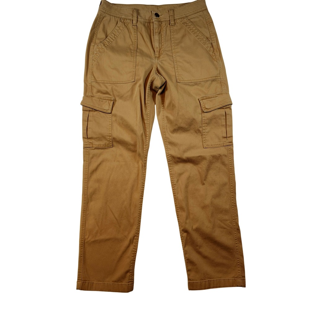 L.L.Bean Cargo Pants Womens 6 Regular Tan Khaki Excellent Utility Stretch Cotton